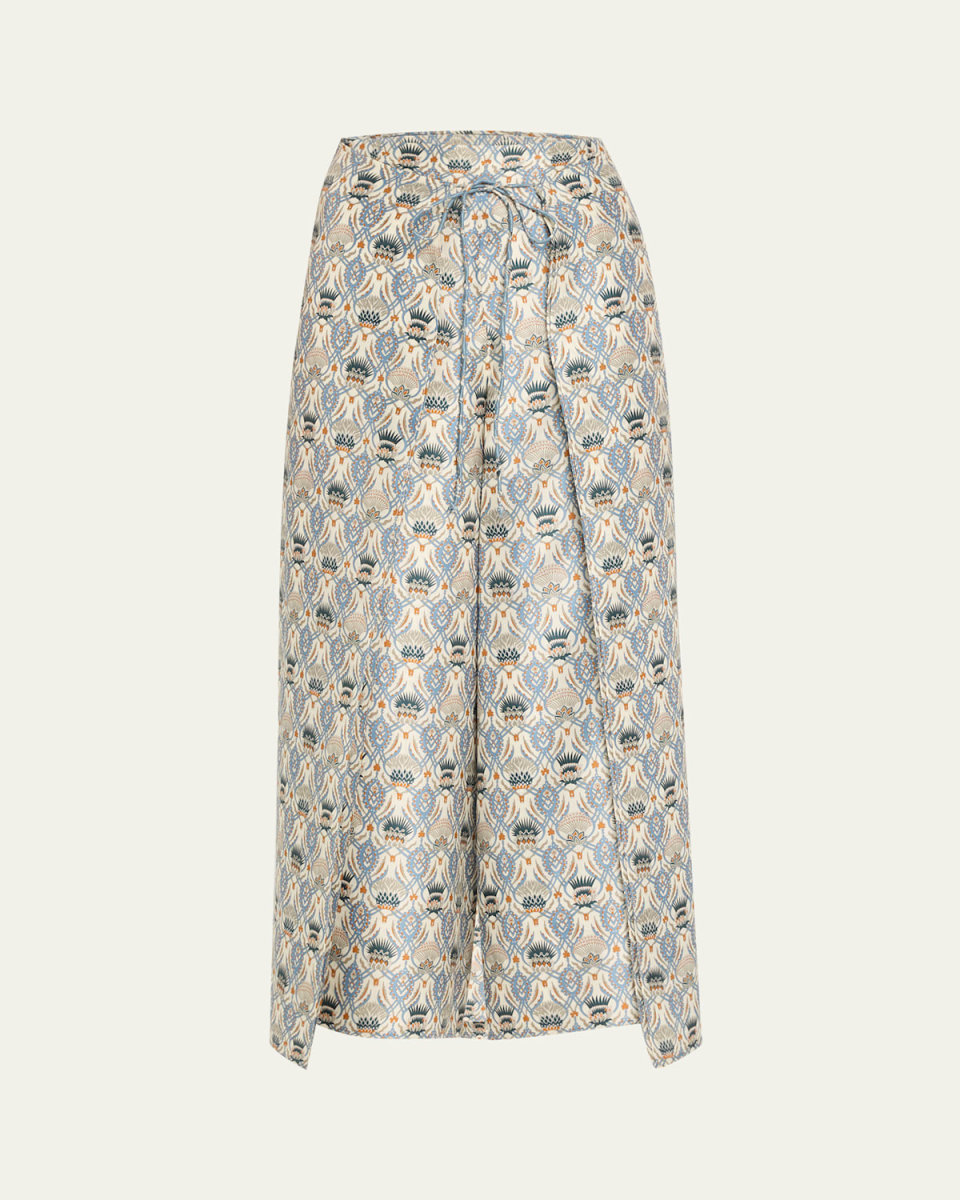 Maynard Cardo Veneziano Printed Silk Trousers